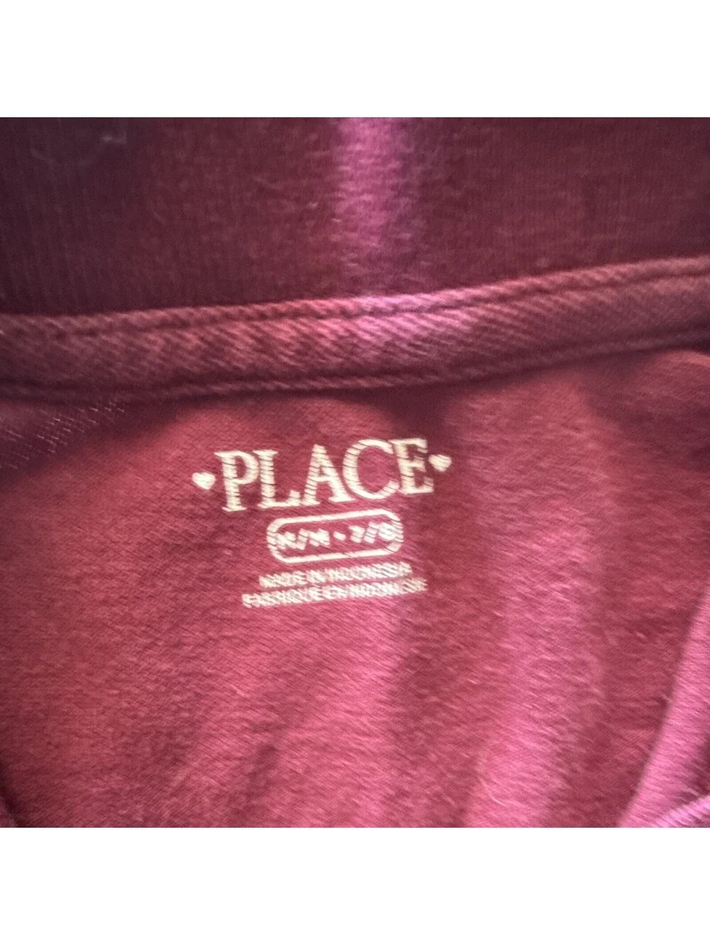 The Children's Place Girls Fit & Flare Collared Polo Dress Burgundy Knit M 7-8